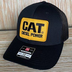 Vintage Caterpillar CAT Diesel Power Patch Hat - Richardson 112 All Black Cap